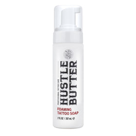 Hustle Butter Deluxe front packaging showing the 7oz bottle benefit gentle cleansing