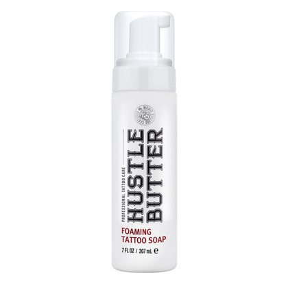 Hustle Butter Deluxe front packaging showing the 7oz bottle benefit gentle cleansing