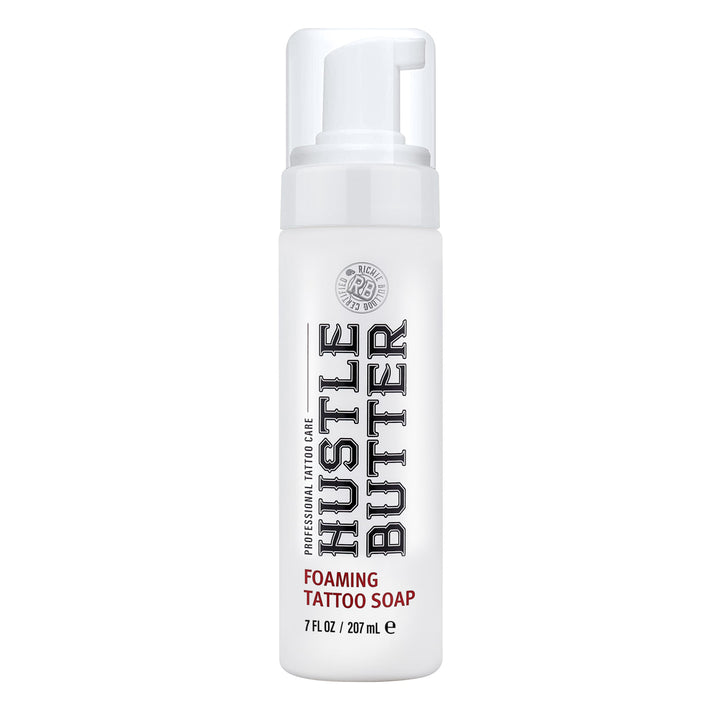 Hustle Butter Deluxe front packaging showing the 7oz bottle benefit gentle cleansing