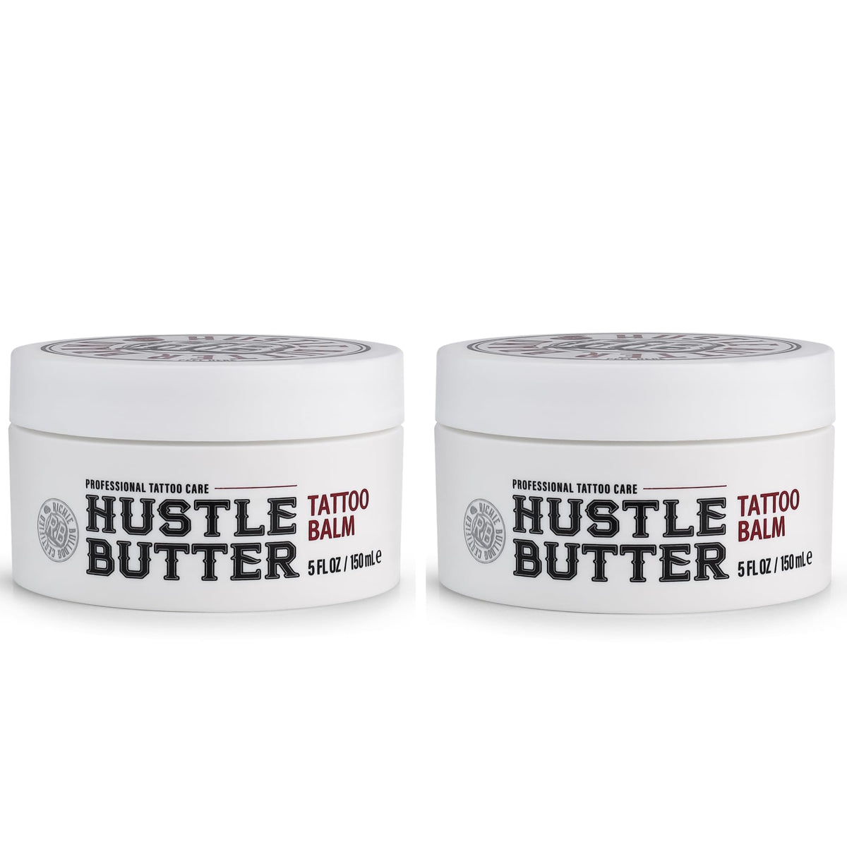 Hustle Butter Deluxe two 5 oz tins front view showing packaging and convenience