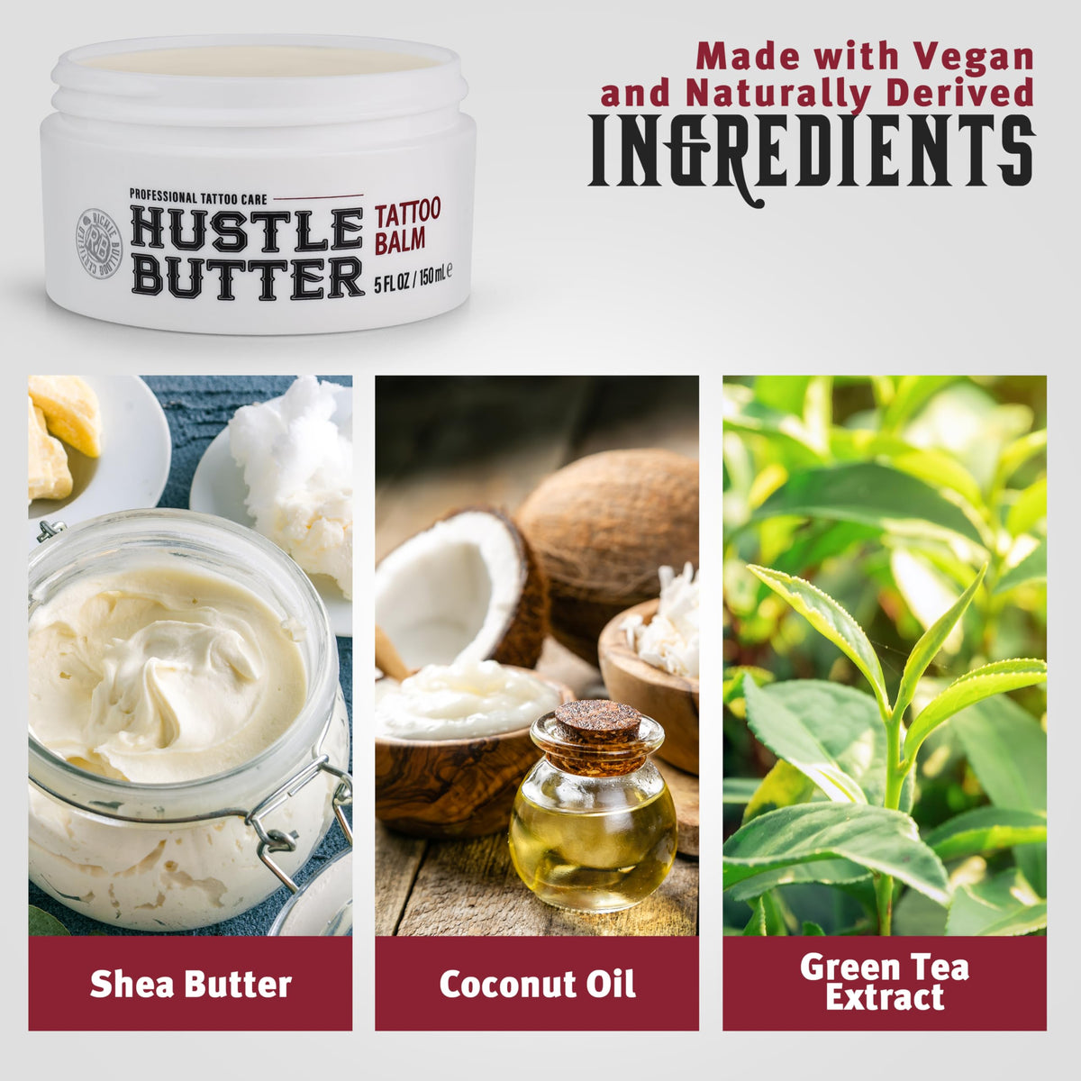 Hustle Butter Deluxe before and after tattoo showing improved color vibrancy