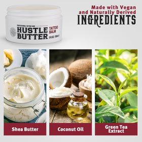 Hustle Butter Deluxe before and after tattoo showing improved color vibrancy
