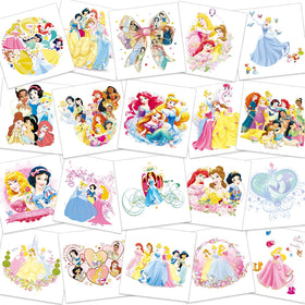 HUXICUI front packaging showing 60-piece princess tattoo set and bright designs