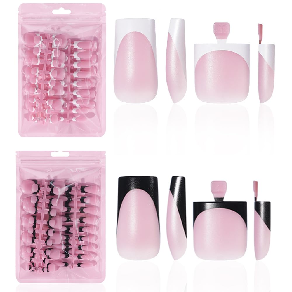 HWHUNO front packaging showing four French tip designs and included tips