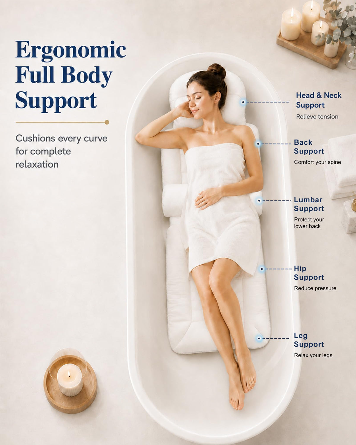 HWZ underside with 240 suction cups for secure non-slip bathtub grip