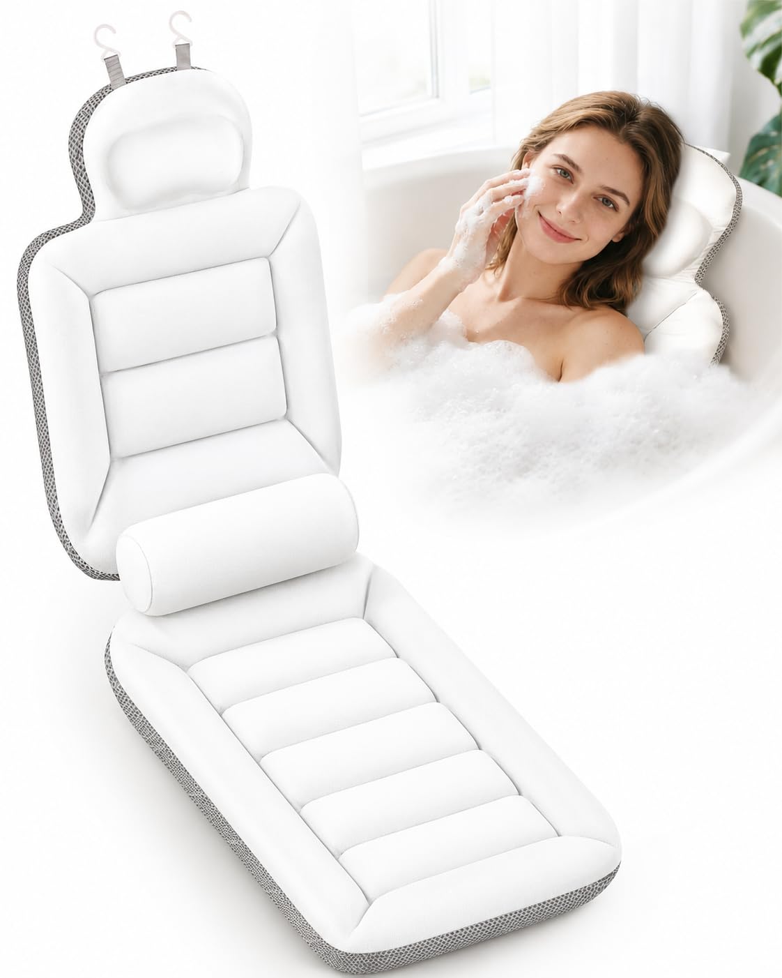 HWZ full body bath pillow front view showing full-length support and comfort