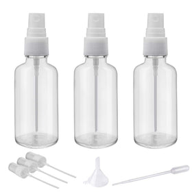 Hydior clear glass bottles front view showing compact set for travel convenience