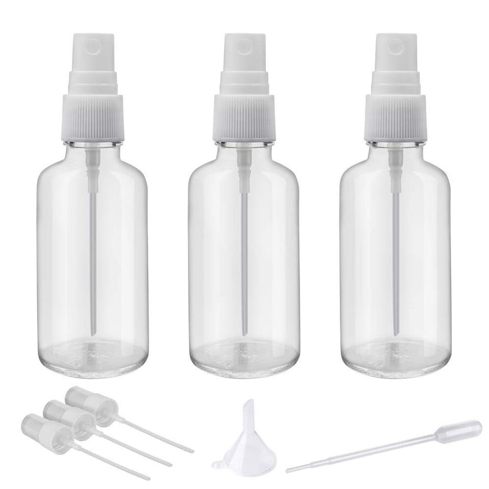 Hydior clear glass bottles front view showing compact set for travel convenience