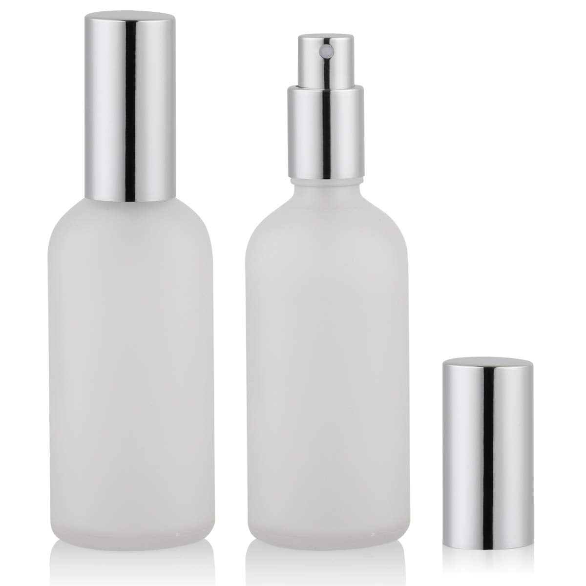 Hydior front view frosted spray pack showing two bottles and accessories for easy travel