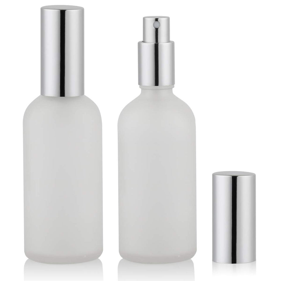 Hydior front view frosted spray pack showing two bottles and accessories for easy travel
