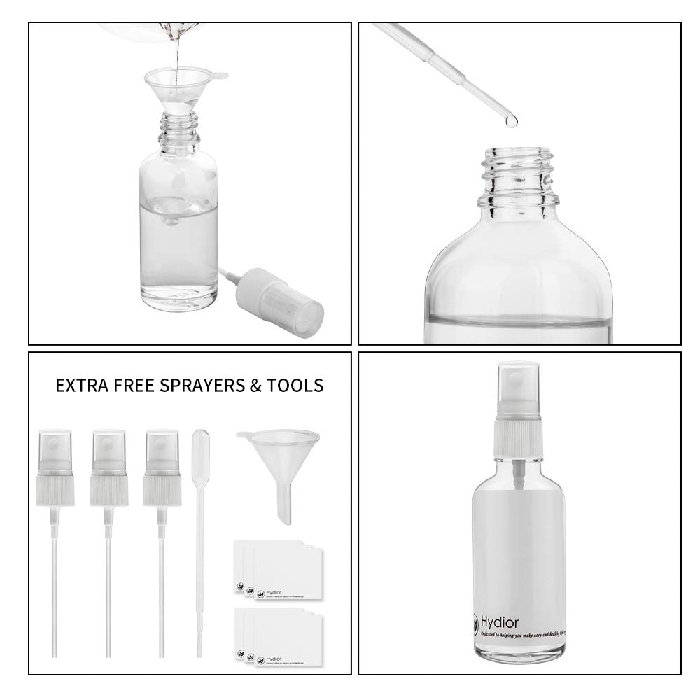 Hydior bottle on bathroom counter with face mist exemplifying daily use