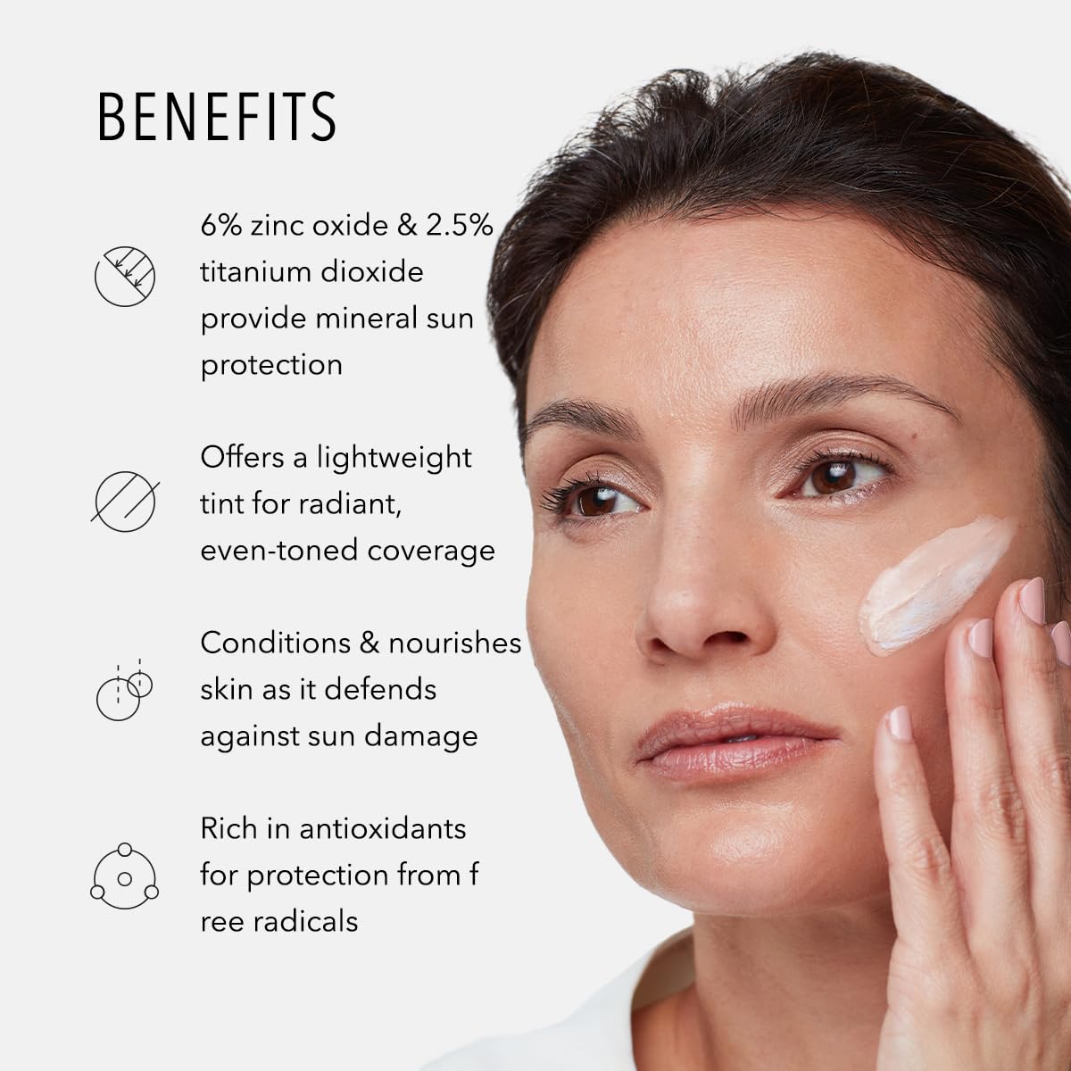 HydroPeptide application on hand demonstrating self-adjusting tint and coverage benefit