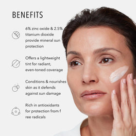 HydroPeptide application on hand demonstrating self-adjusting tint and coverage benefit