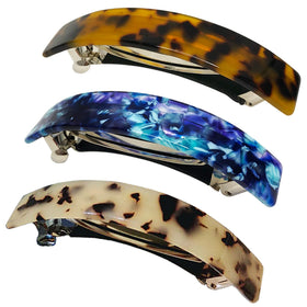 HYFEEL front view tortoise barrette showing classic style and secure hold