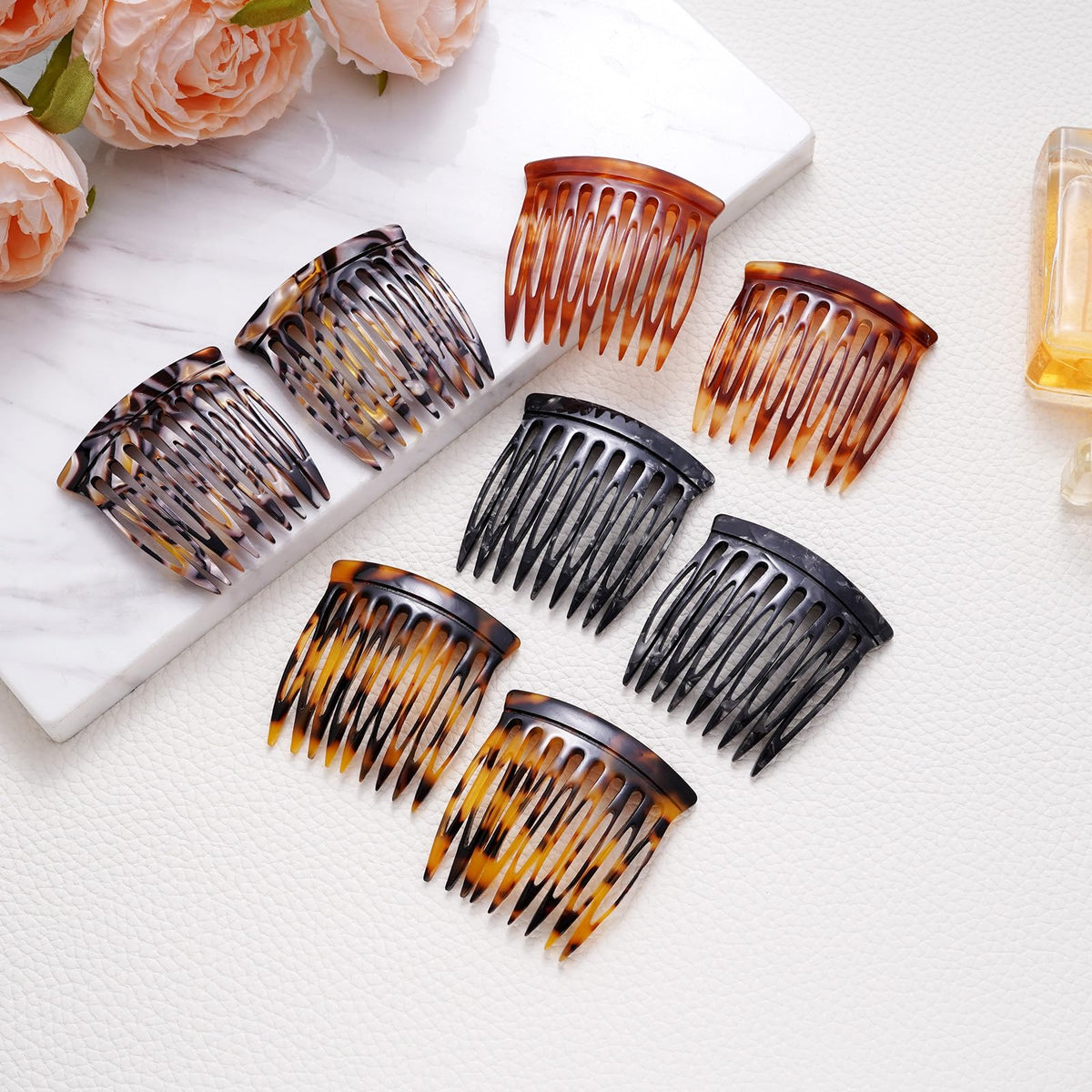 HYFEEL lifestyle image of woman wearing combs adding vintage elegance