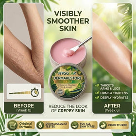 Hyggear Derma Restore Balm being applied on hand for quick smoothing benefit