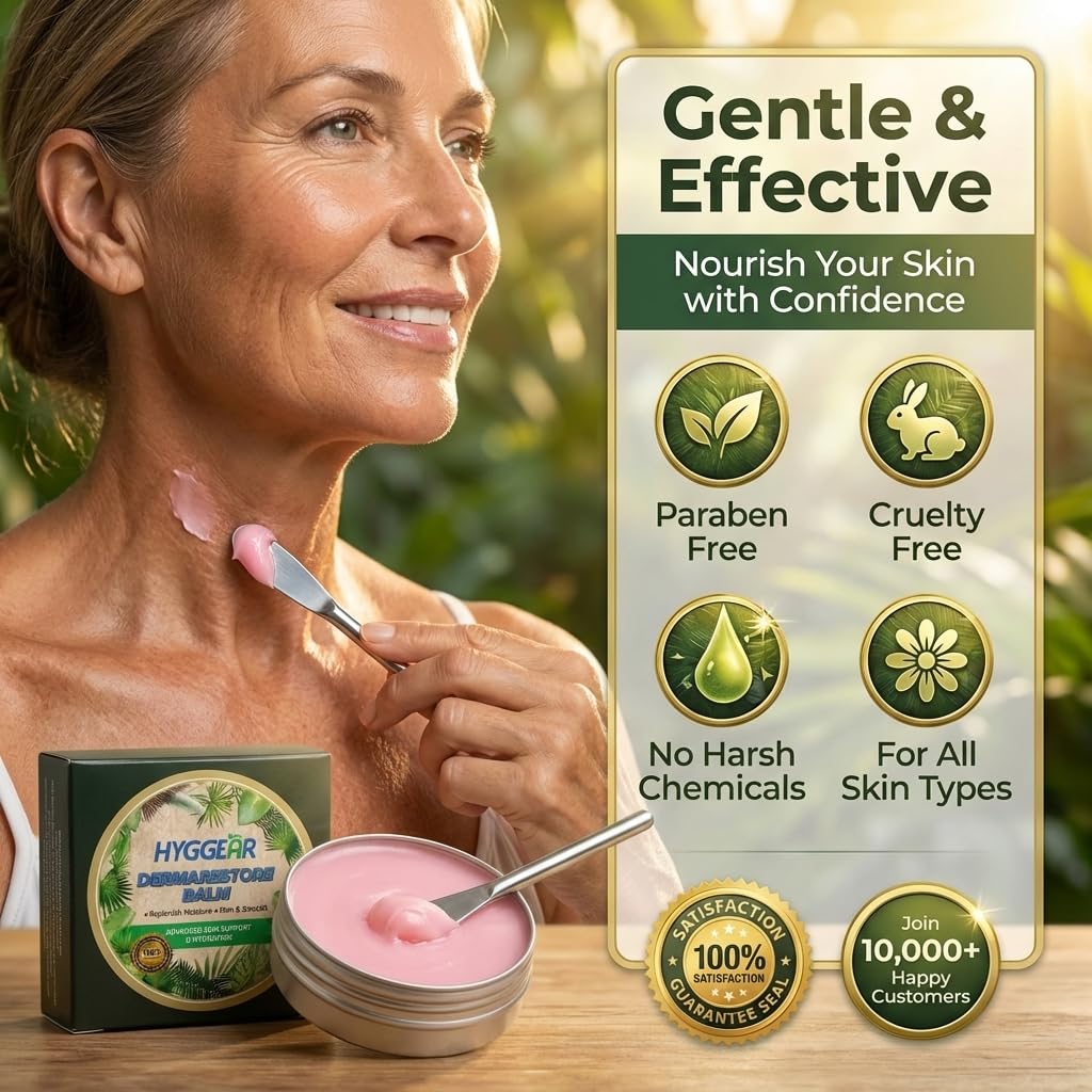 Hyggear Derma Restore next to coin showing 1.1oz size for travel-friendly benefit