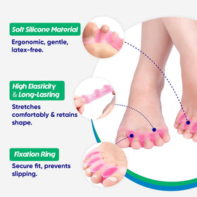 Hyggear toe separator in use during yoga improving balance and toe splay