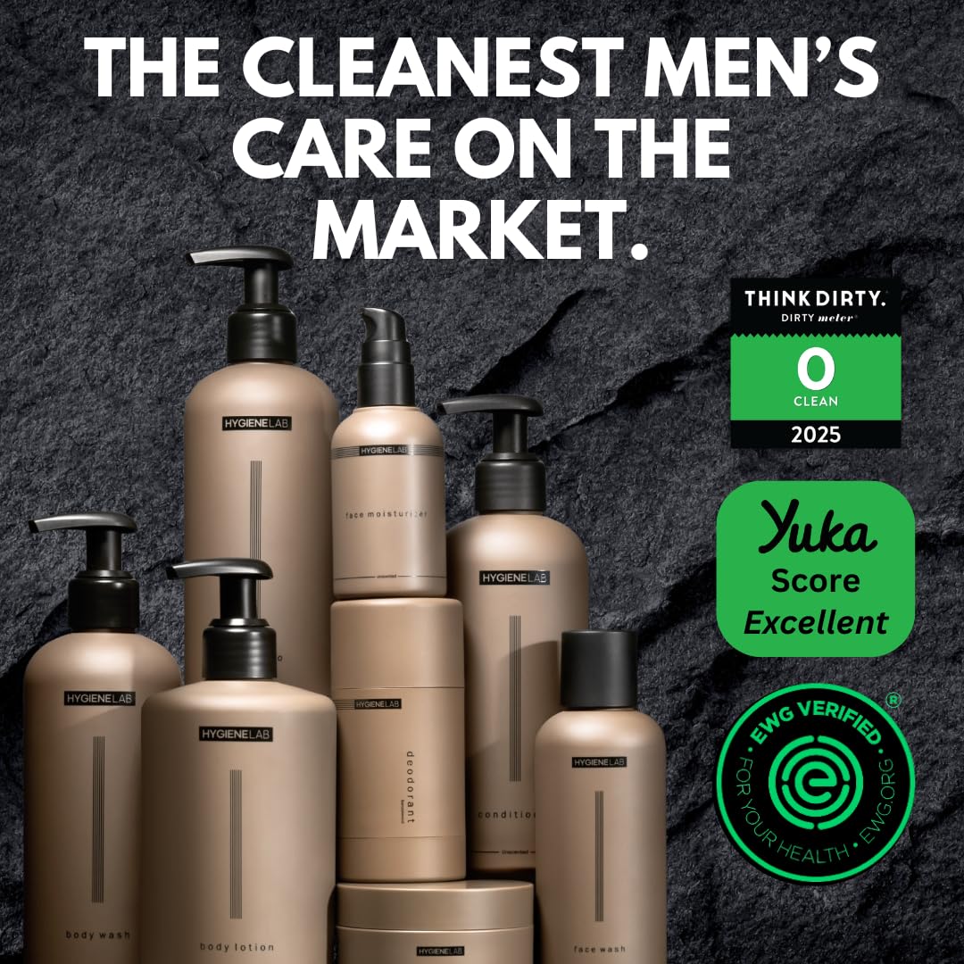 HygieneLab bottle on bathroom counter in lifestyle scene promoting daily use routine