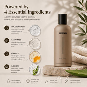 HygieneLab face wash pump dispensing gel texture, demonstrates gentle hydration