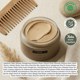 HygieneLab close-up of clay texture highlighting matte, weightless styling benefit