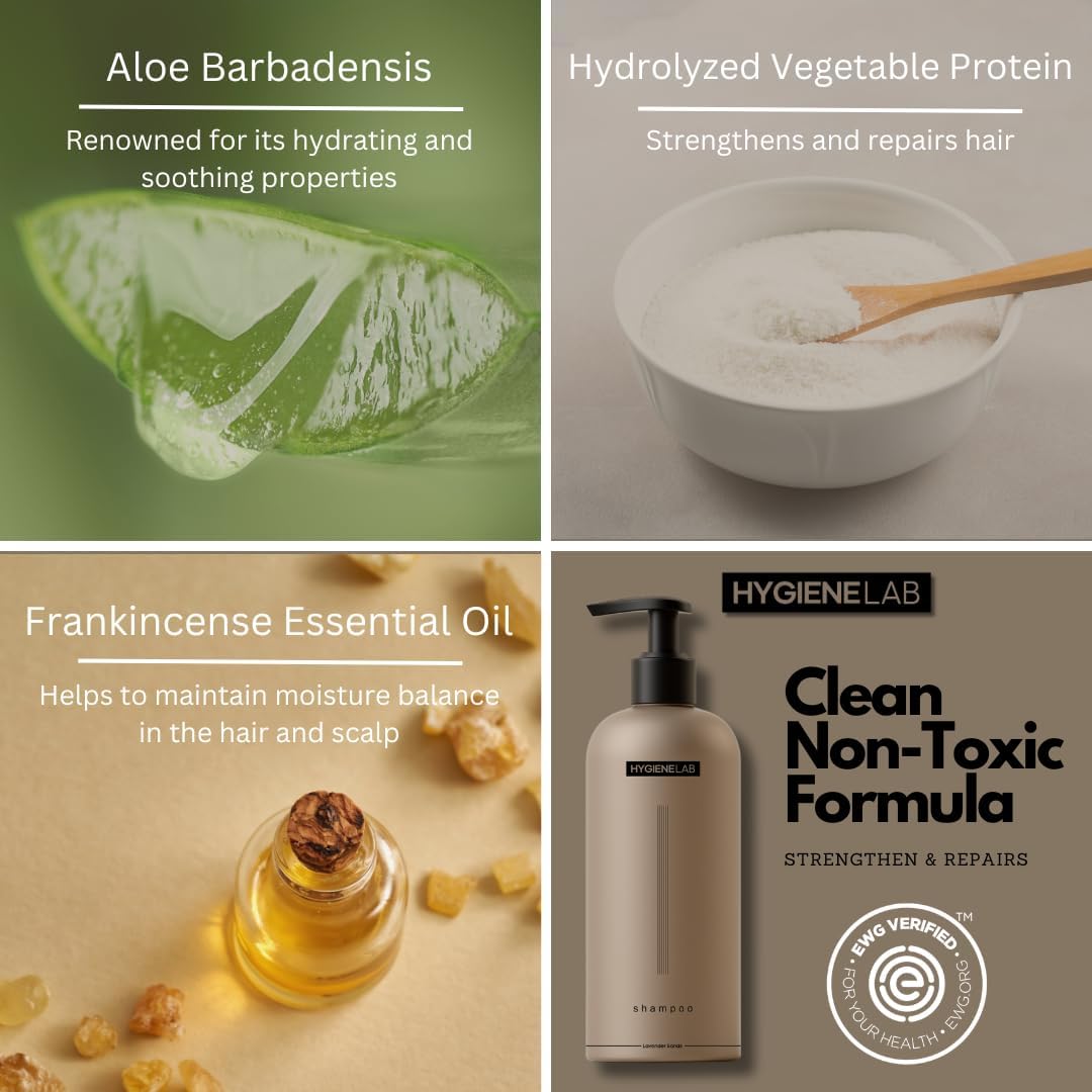 HygieneLab with aloe vera leaf visual showing hydration benefit for hair and scalp