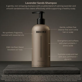 HygieneLab shampoo texture poured from bottle demonstrating gentle, non-stripping foam