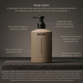 HygieneLab lotion texture close-up displaying lightweight cream for fast absorption