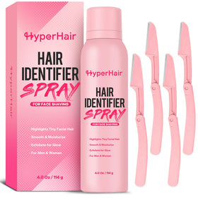 HyperHair front packaging showing spray and four razors for precise shaving
