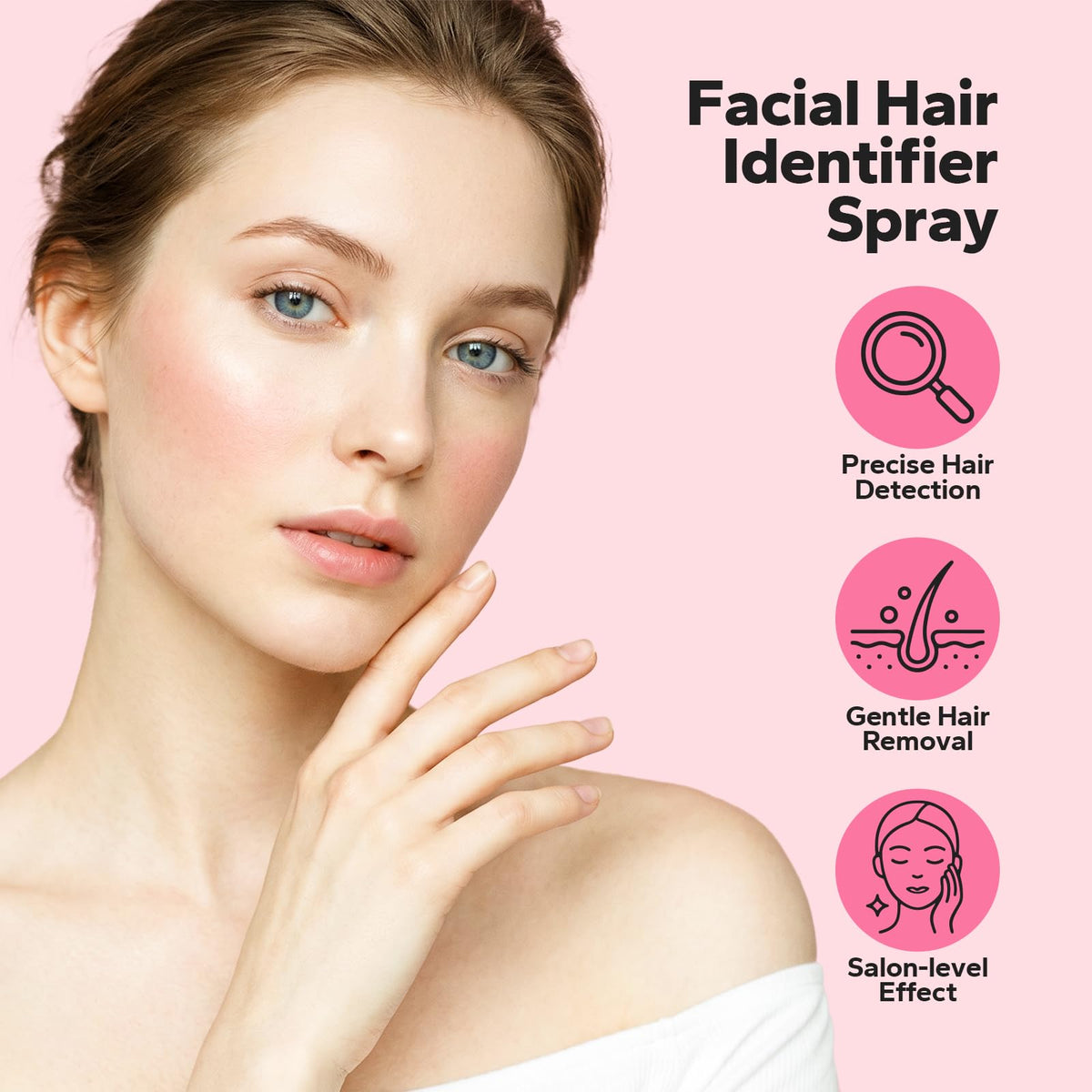 HyperHair vanity scene with spray and razors for at-home dermaplaning routine