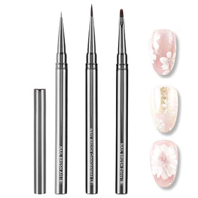 HYWWPFLAY front view of three-piece brush set, clear organization and professional look