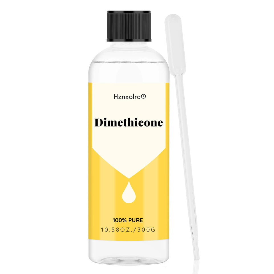 Hznxolrc front packaging showing the 10.58 oz dimethicone bottle and label benefit