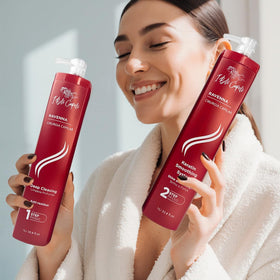 i belli capelli flat-iron sealing step showing heat sealing for durable straightening results
