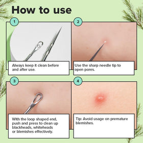 I DEW CARE close-up of loop end demonstrating even pressure extraction and gentle blackhead removal