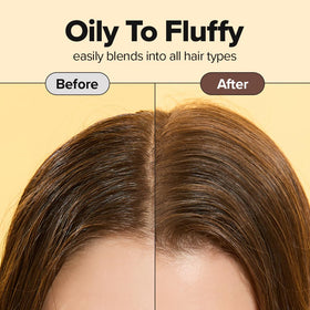 I DEW CARE close-up of powder texture demonstrating quick oil absorption