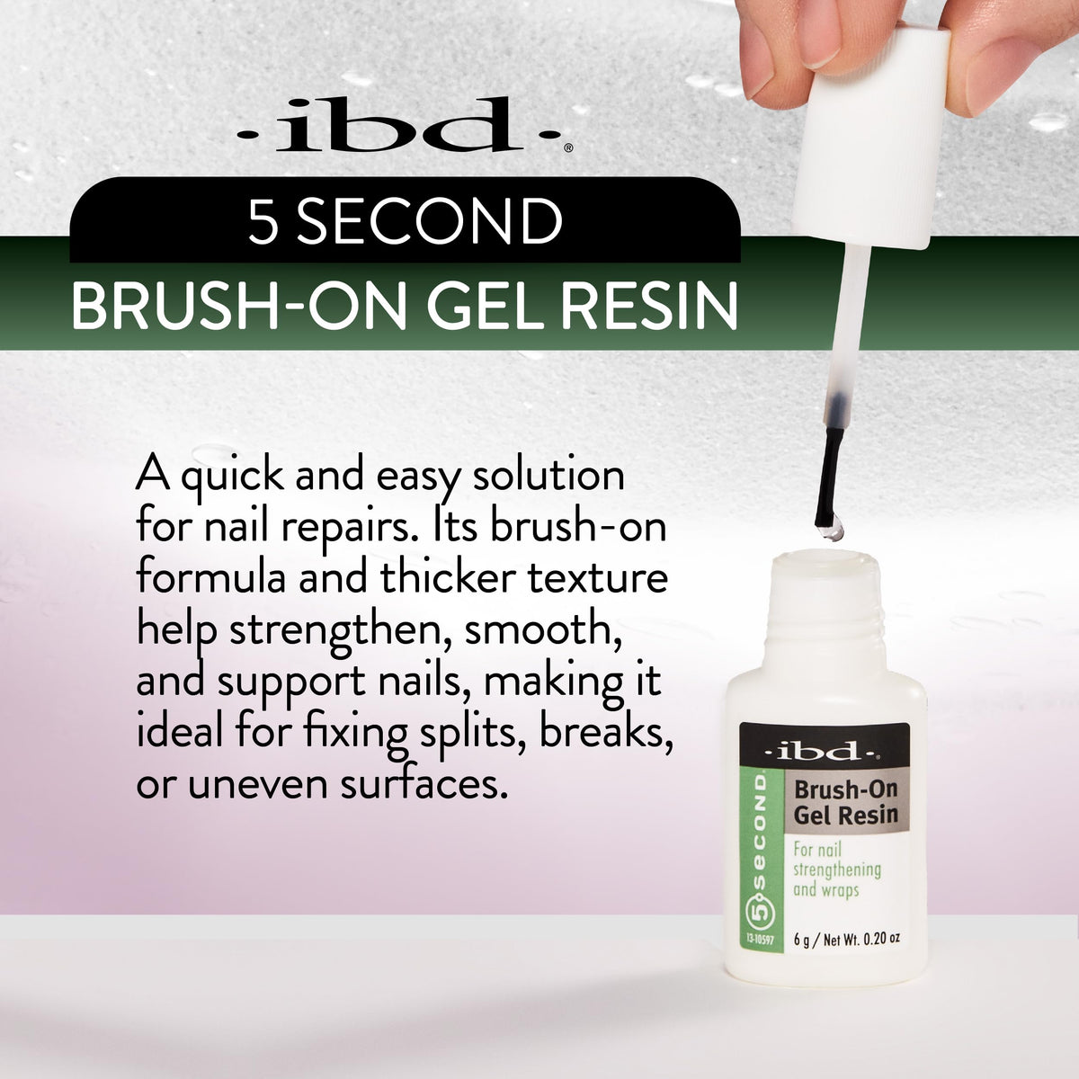 IBD applying gel resin to a nail tip for instant strong bonding