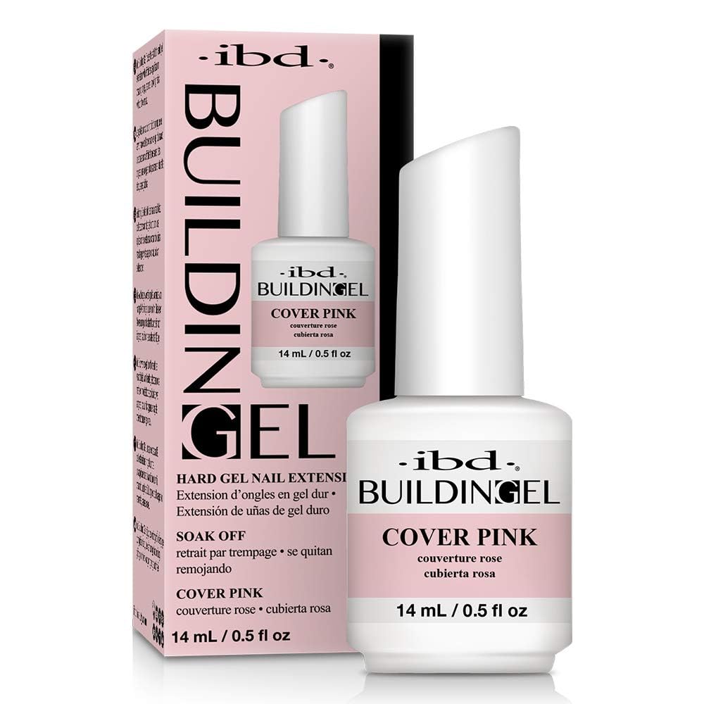 IBD builder gel front bottle showing label and brush for easy application