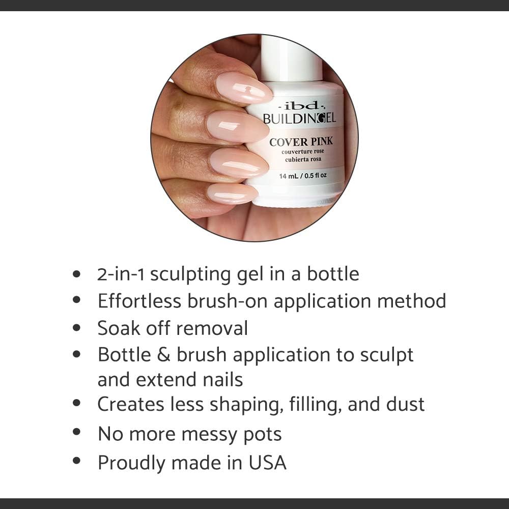 IBD builder gel jar next to ruler showing 0.5 oz scale and portability