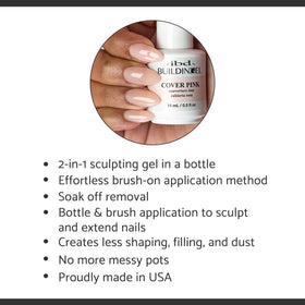 IBD builder gel jar next to ruler showing 0.5 oz scale and portability
