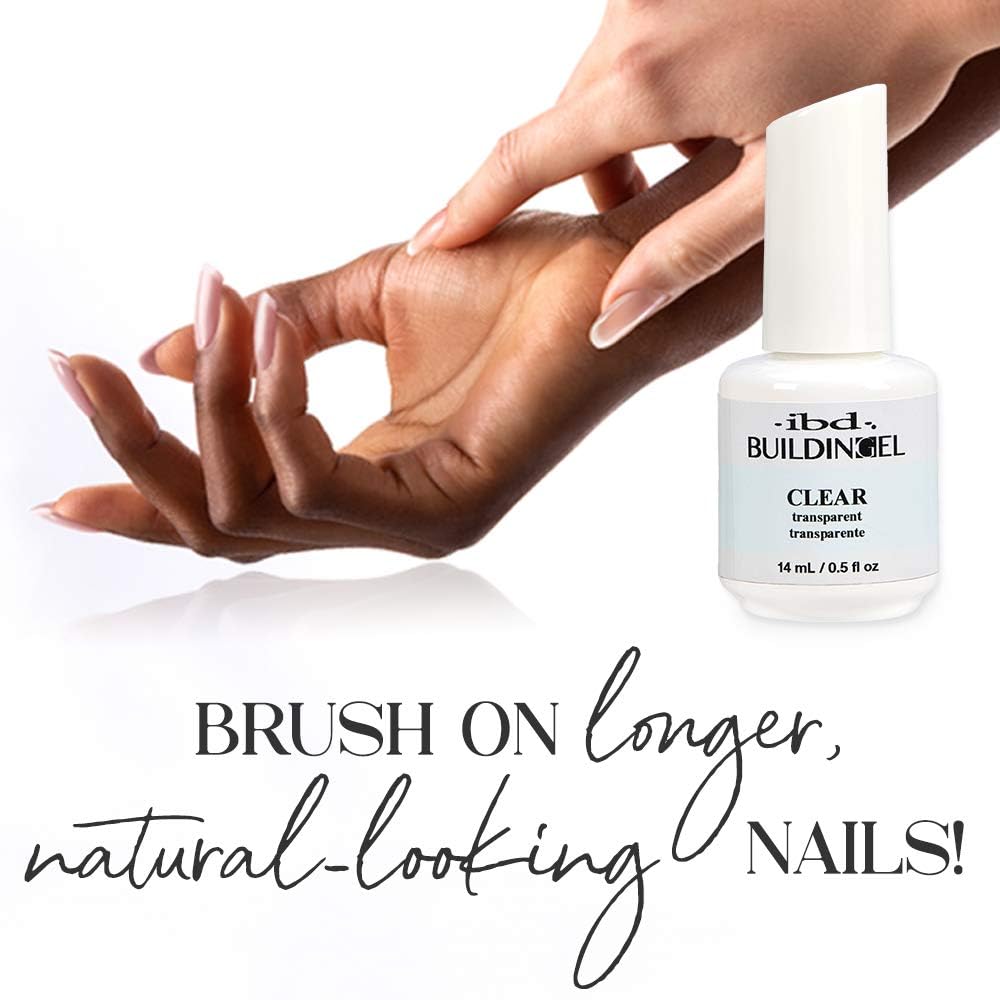 IBD building gel clear brush close-up demonstrating precise application control benefit