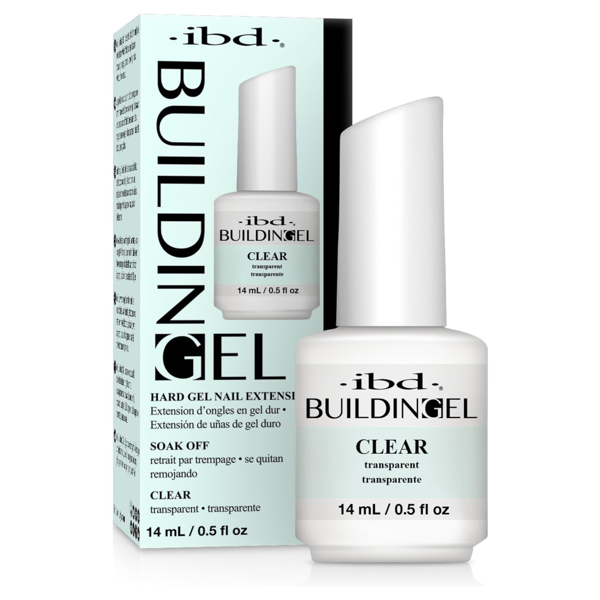 IBD building gel clear front bottle showing label and professional packaging benefit