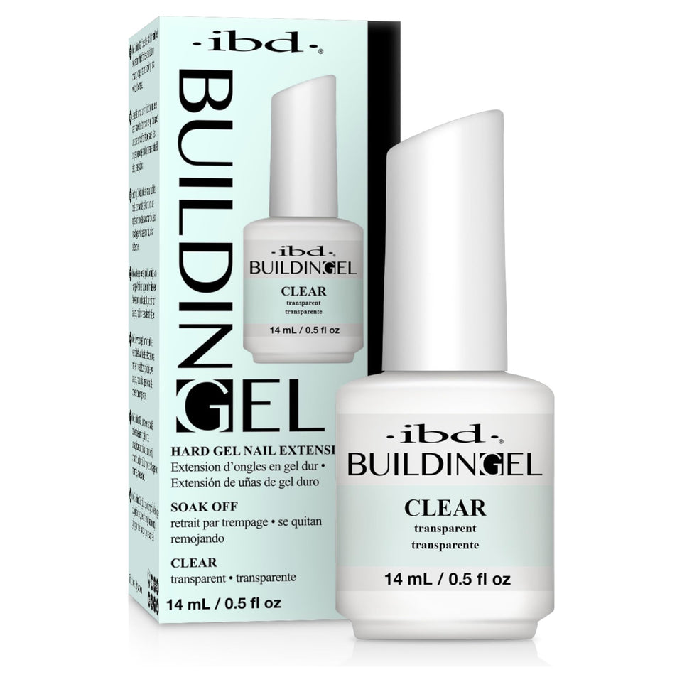 IBD building gel clear front bottle showing label and professional packaging benefit