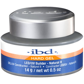 IBD hard gel jar front view showing natural finish and branding benefit durability