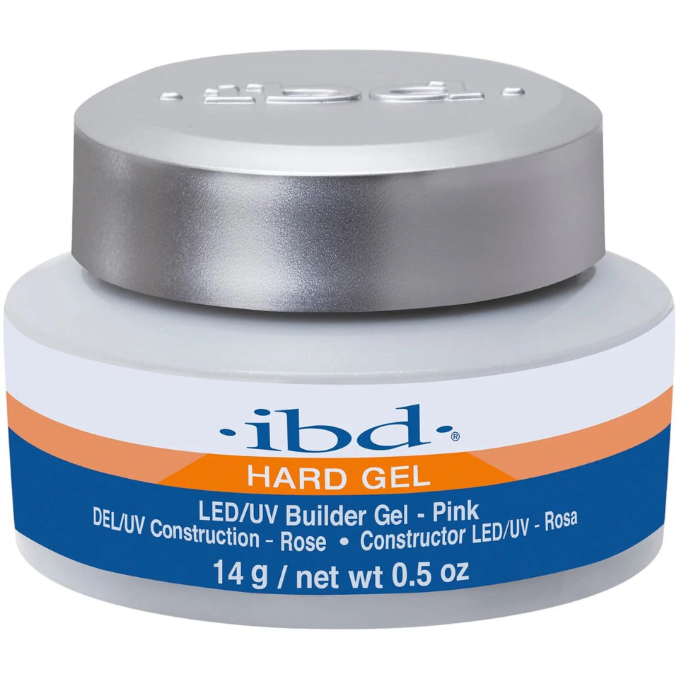 IBD front packaging showing pink builder gel and glossy result