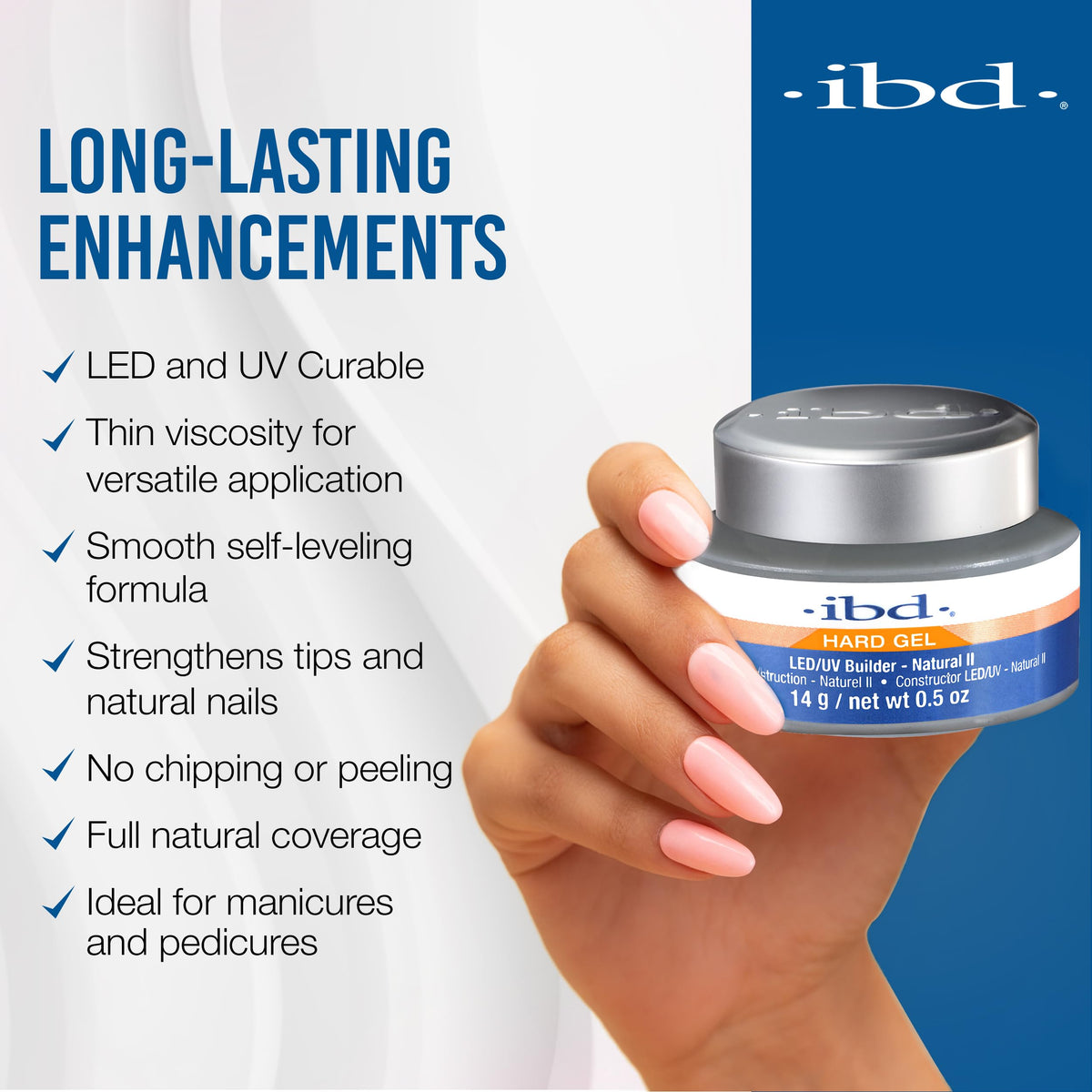IBD hard gel next to a coin showing 0.5 oz size for easy storage