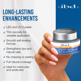 IBD hard gel next to a coin showing 0.5 oz size for easy storage