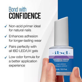 IBD primer curing under LED light for fast salon-ready bonding
