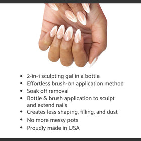 IBD applied on nails in use showing natural-looking strengthened extensions