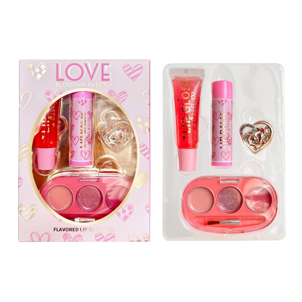 iBi Makeup open case with glosses and palette visible for easy organization