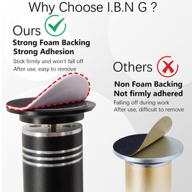 I·B·N G adhesive backing detail demonstrating secure stick and no slip